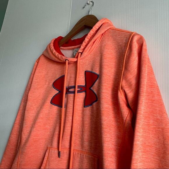 Under Armour Sweatshirt orange hooded / hoodie - Picture 2 of 7